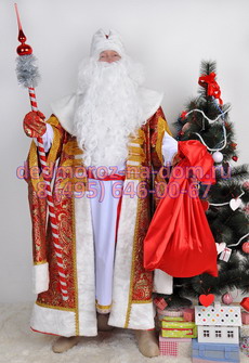 Костюмы Деда Мороза и Снегурочки -  Комплект «Боярский красно-золотой»