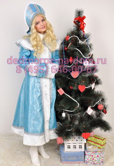 Костюмы Деда Мороза и Снегурочки -  Комплект «сине-серебристый»