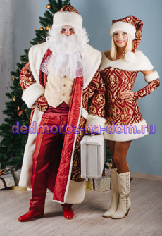 Костюмы Деда Мороза и Снегурочки -  Комплект «Аристократичный»