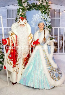 Костюмы Деда Мороза и Снегурочки -  Комплект «Хрустальный»